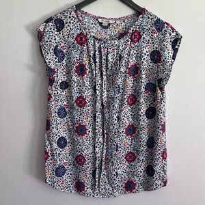 Boden Pleat Front BLOUSE RIVIERA FLORAL  SIZE 6